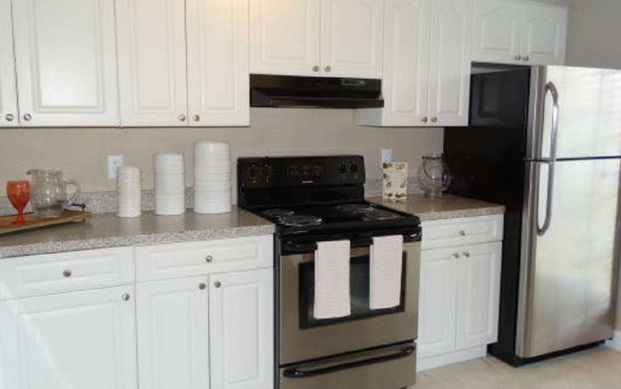 Stainless Steel and Black Appliances